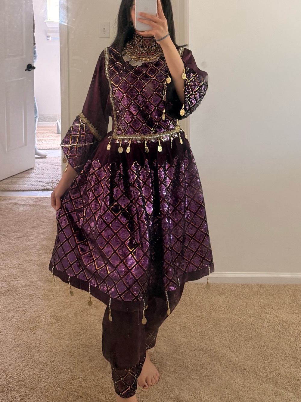 Purple Afghan Dress